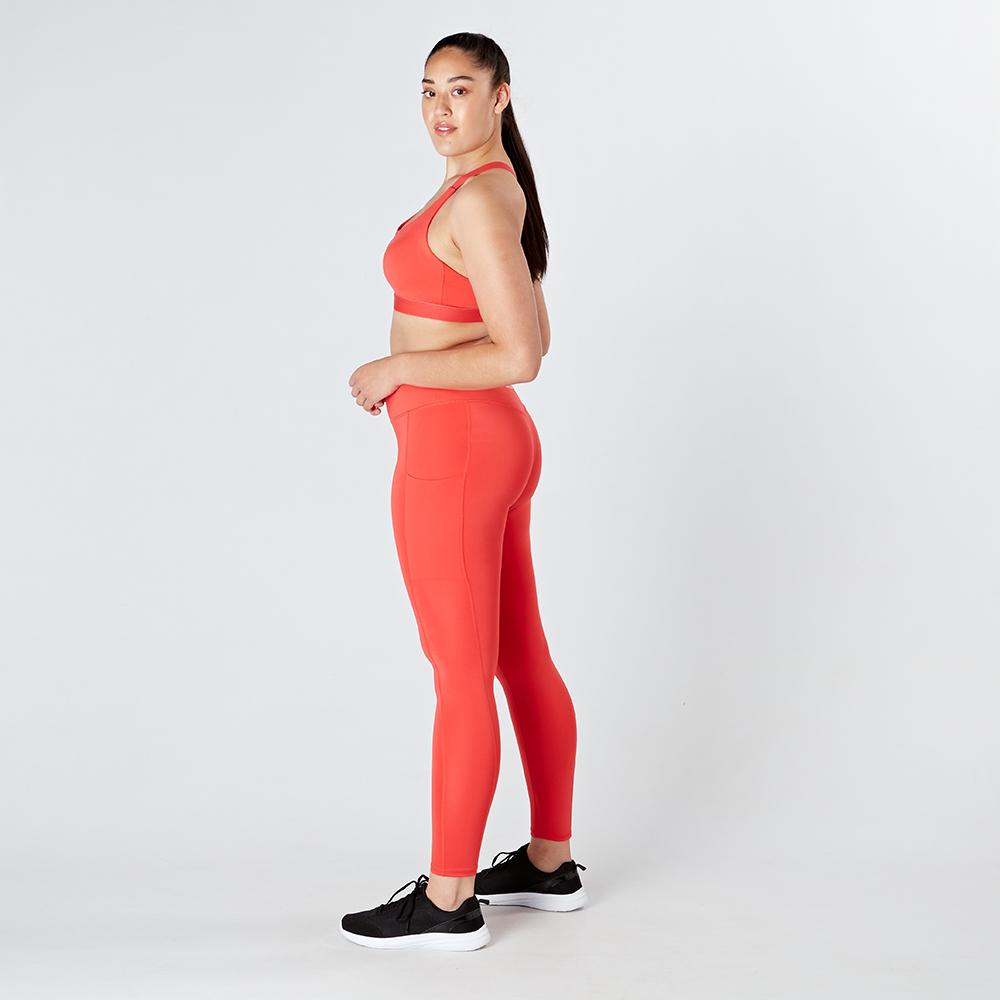 hot-coral-core-pocket-leggings-model-side
