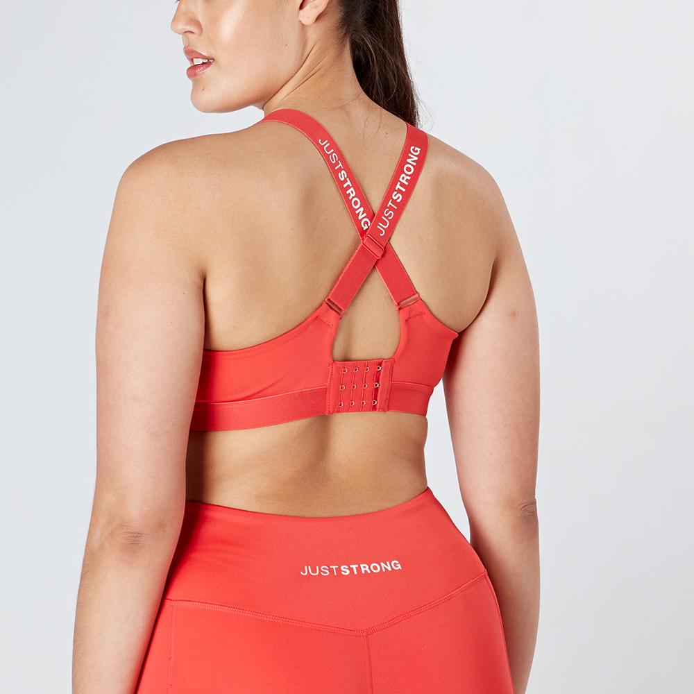 hot-coral-core-sports-bra-close-up