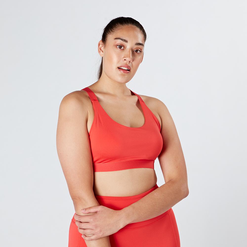 hot-coral-core-sports-bra-front