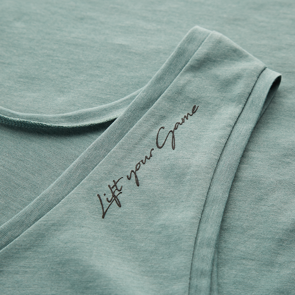 moss-green-marl-athletic-lift-your-game-tank-detail