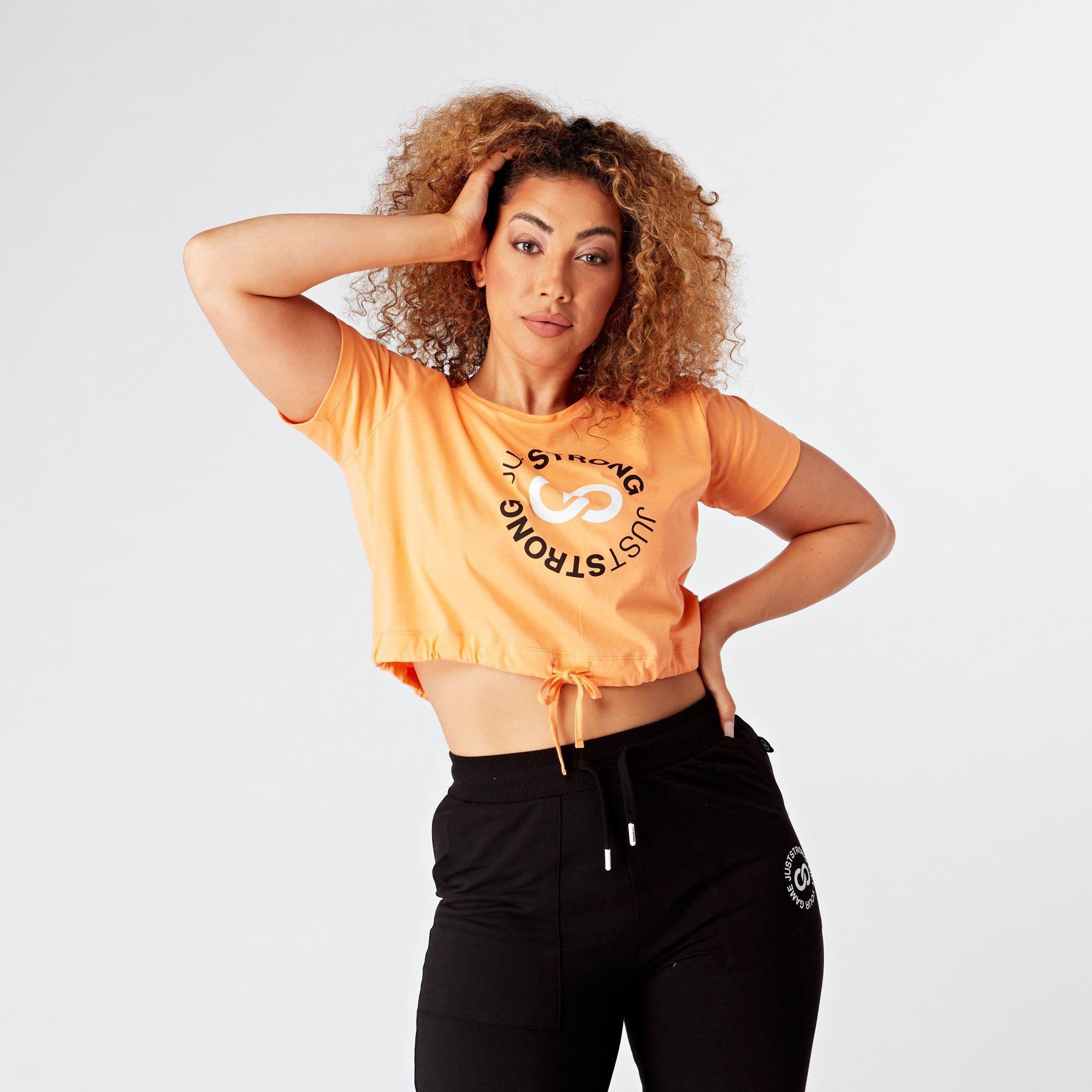 peach-sorbet-cropped-stamp-graphic-tee-model